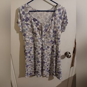 No Boundaries Floral Mini Dress - Purple and Blue